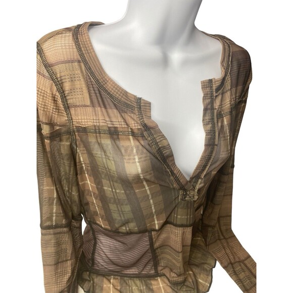 Free People We the Free Back To Business Tee Blouse Top Sheer Ruffle Medium Brow - Picture 4 of 15